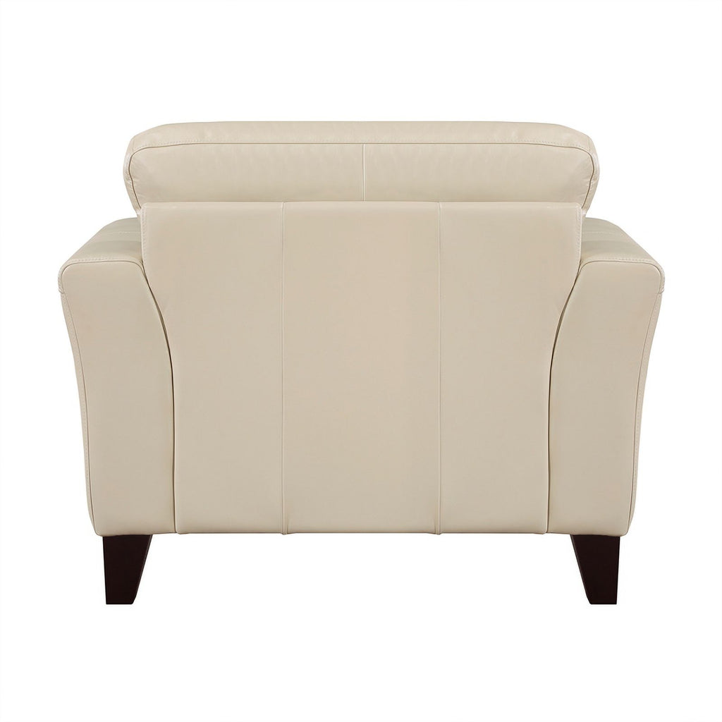 19" Plywood and Leather Chair in Cream M2146