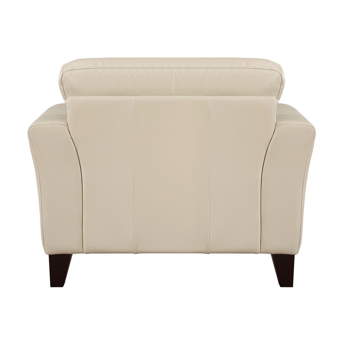 19" Plywood and Leather Chair in Cream M2146