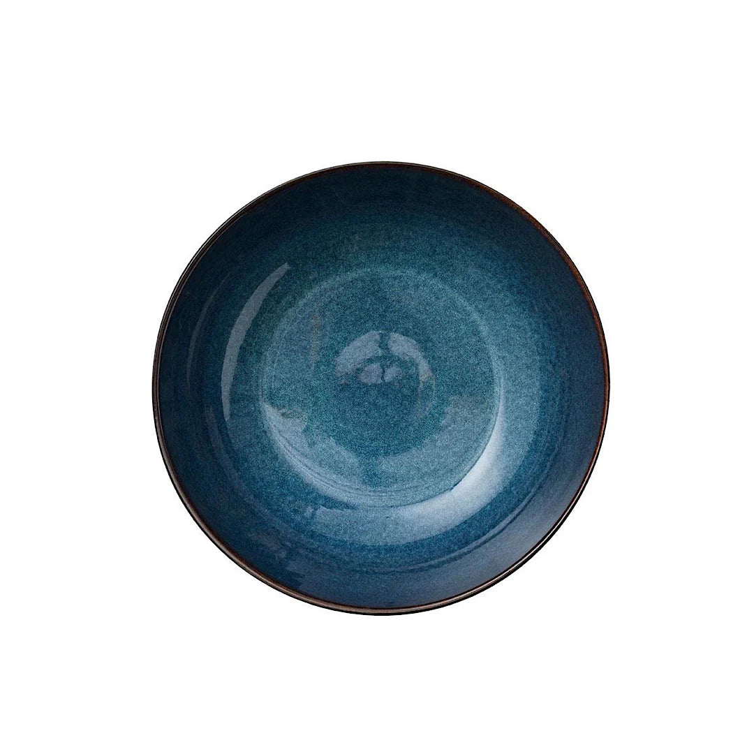 Stoneware Salad Bowl 30cm Black Dark Blue L732832