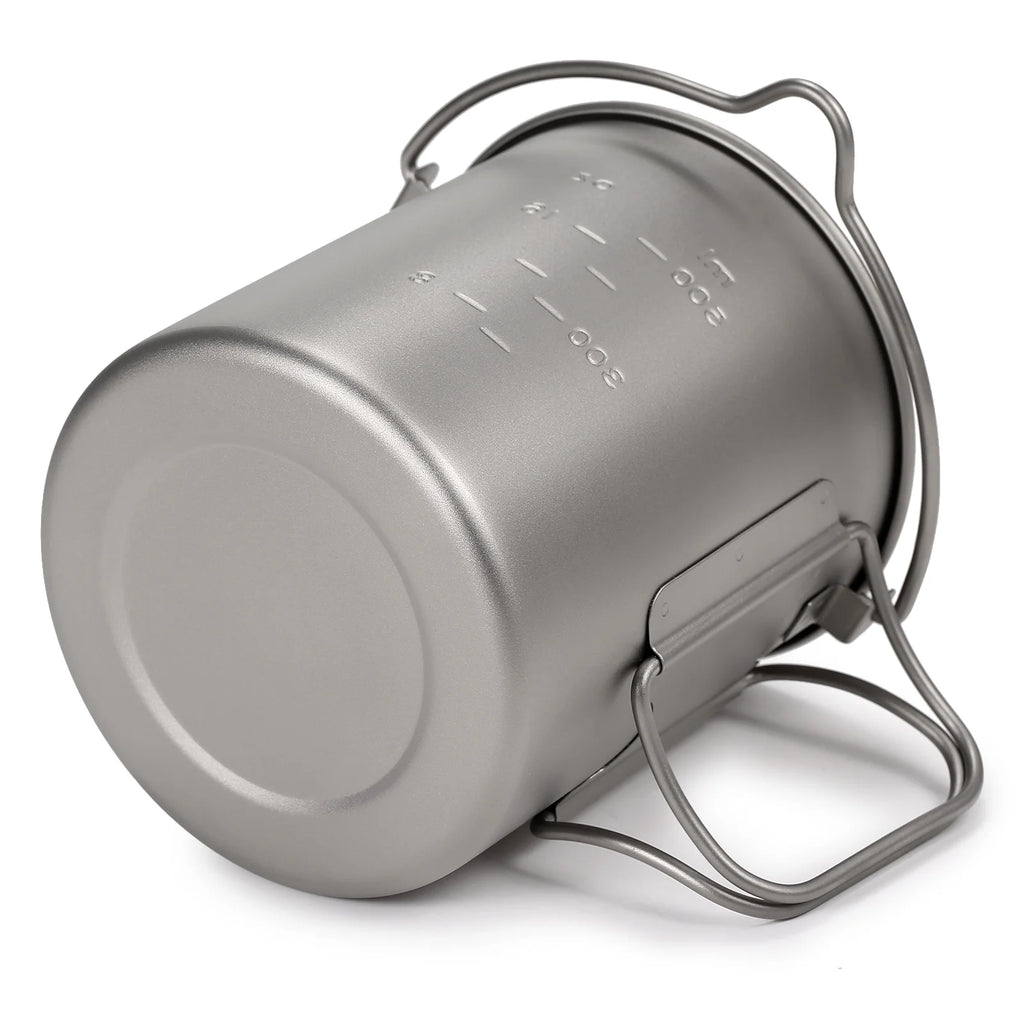 750ml Titanium Pot with Lid and Foldable Handle E919