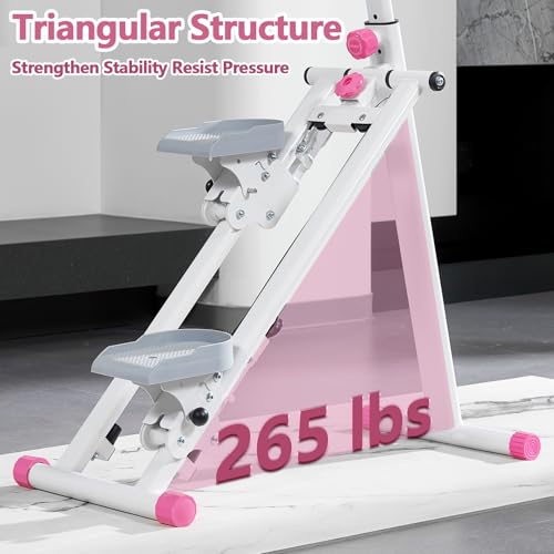 Folding Vertical Climber with Adjustable Handlebar & Pedals, 300LBS Load T5215