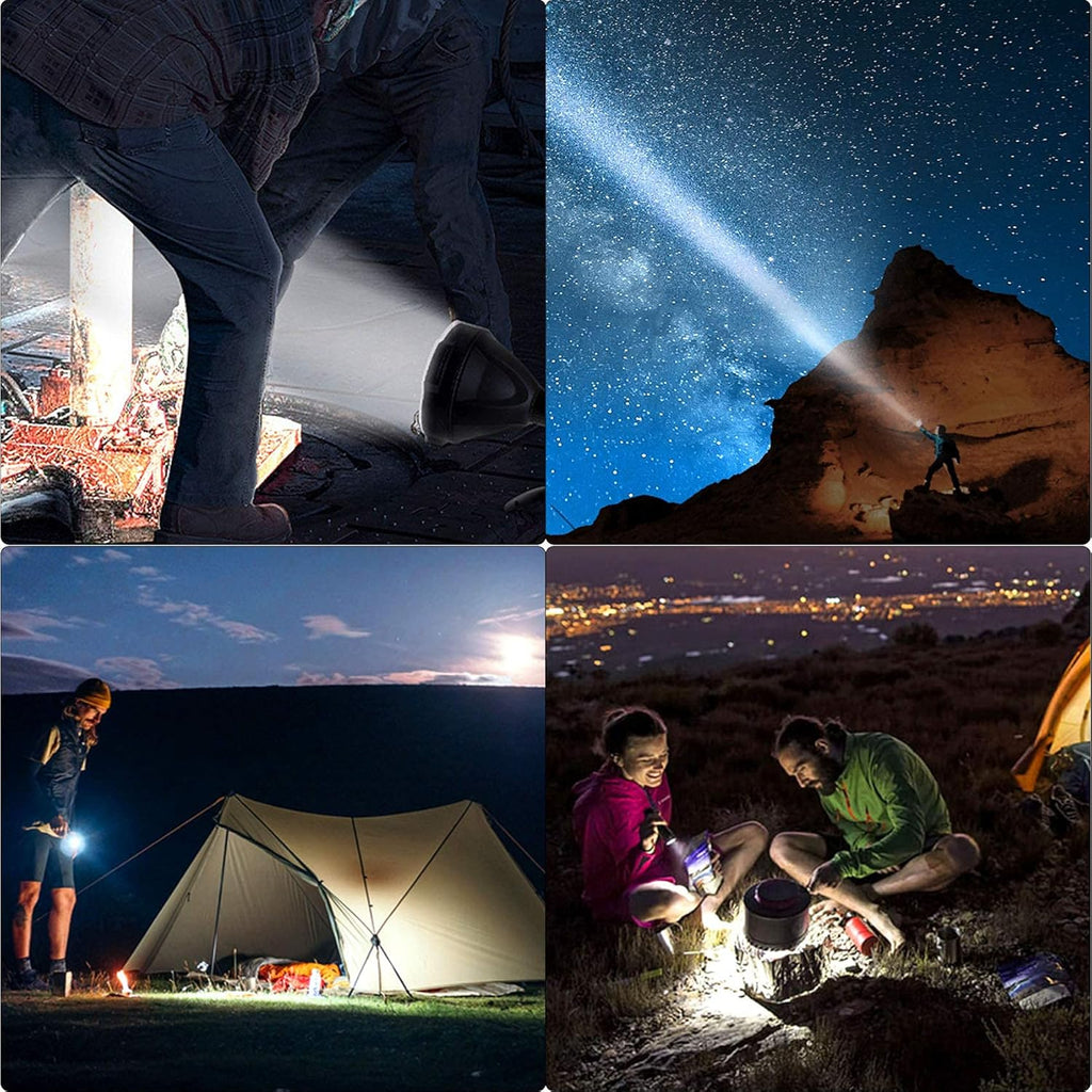 Rechargeable LED Spotlight Flashlight 90000 Lumens with Tripod G912