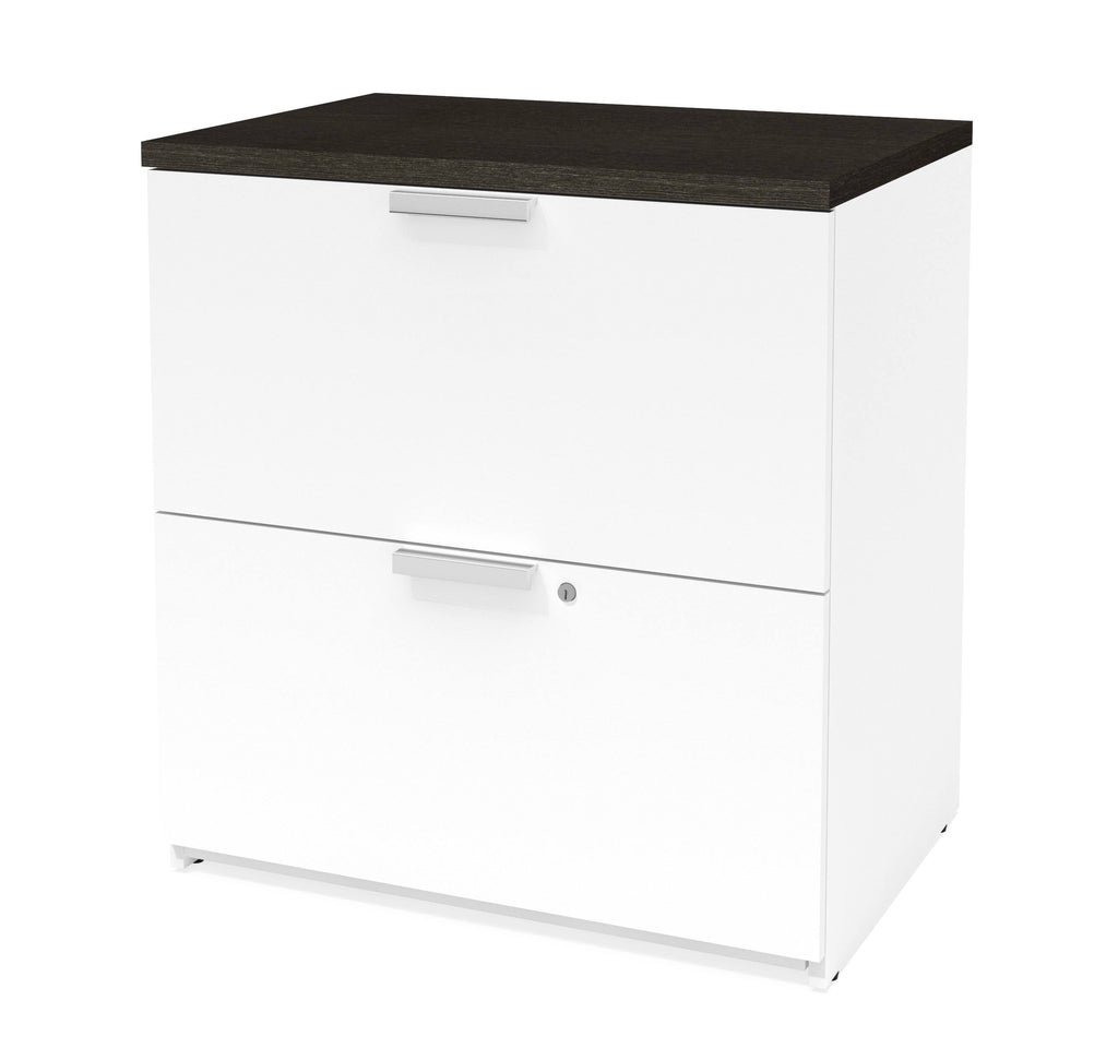 Deep Grey White Corner Desk R30392