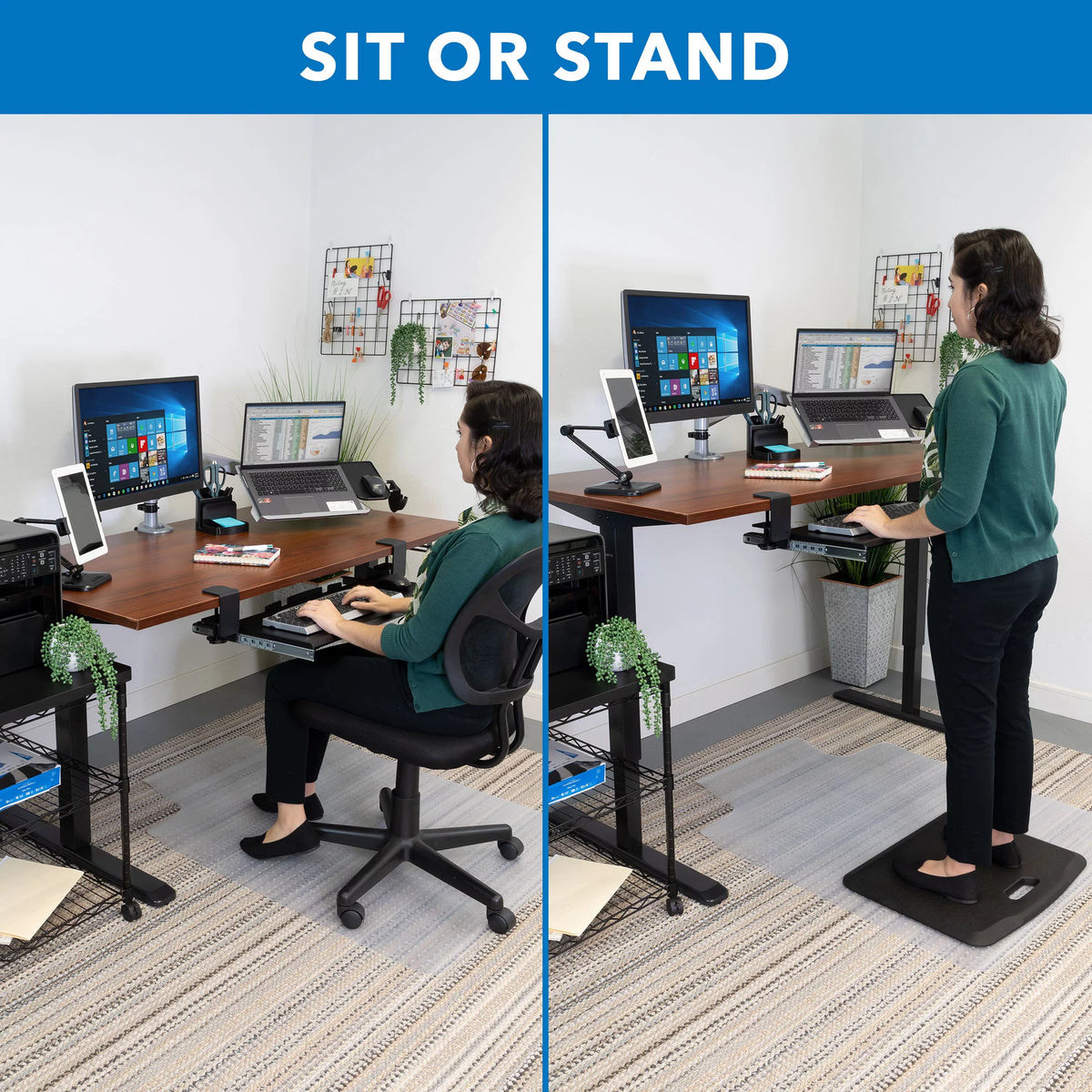 Hand Crank Standing Desk Frame with 55" Desktop Z523724