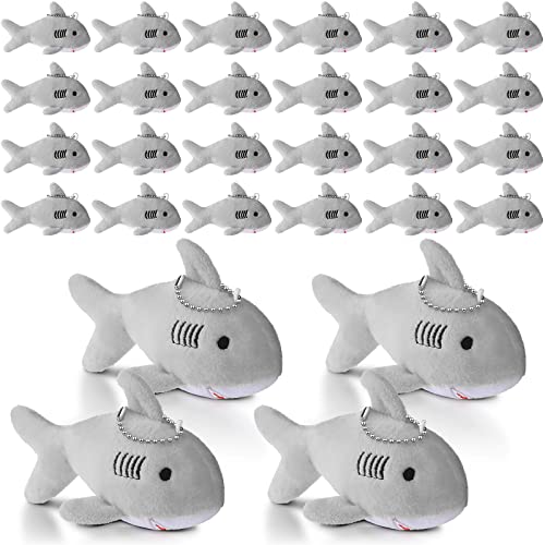 24 Pcs Multicolor Shark Keychain Plush G5570