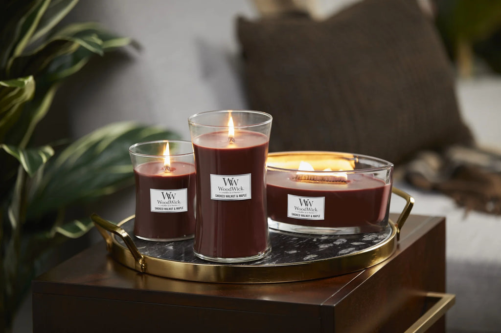 Smoked Walnut & Maple Large Hourglass Candle U893866