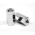 1 1/4 inch-7 Coarse Thread A563 Grade A Hex Rod Coupling Nut Low Carbon Steel Zinc Plated Pk 5 C721
