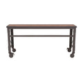 Rolling Industrial Desk with Wooden Top 52 Inches x 24 Inches J241689