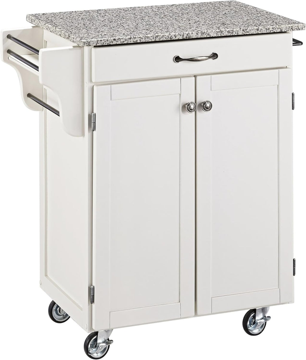 Cherry 2 Door Cabinet Kitchen Cart with Oak Top S210