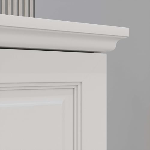 White 6-Door Large Armoire Wardrobe with 3 Drawers & 2 Hanging Rod D5644