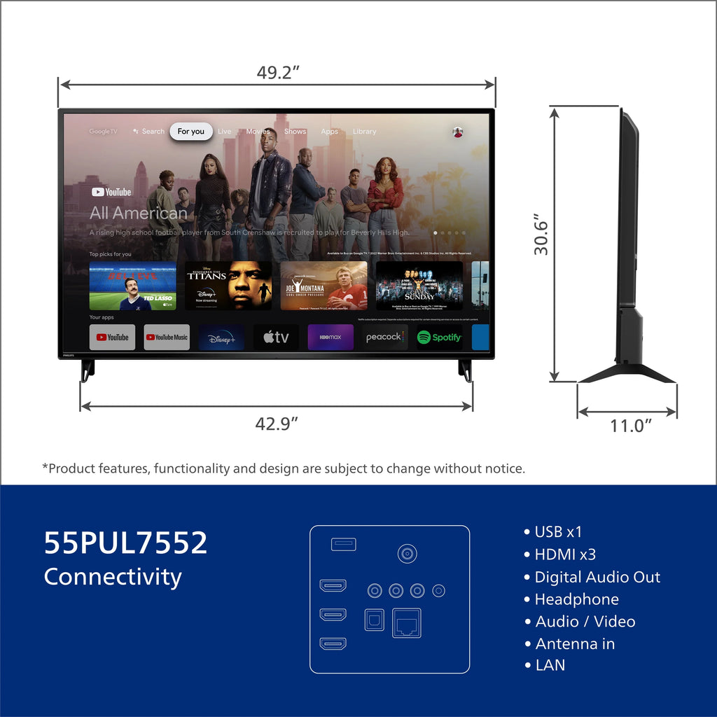 55 Class 4K Ultra HD Google Smart LED TV K728787