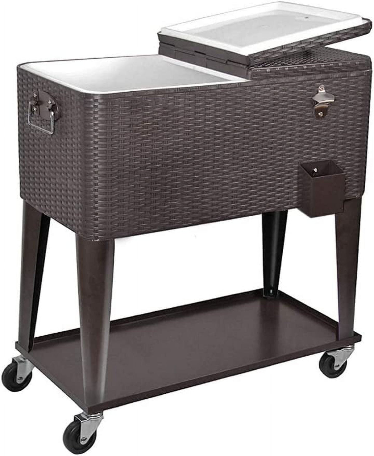 80 Quart Rolling Cooler Ice Chest Cart with Wheels Q8874