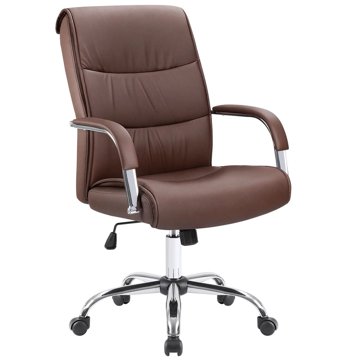 Brown Faux Leather Ergonomic Office Chair F594