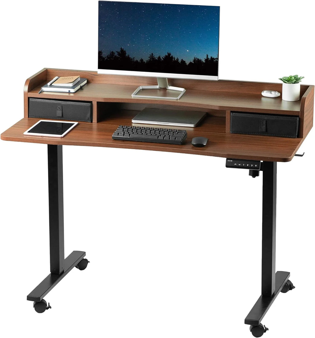 Height Adjustable Standing Desk with Storage Drawers A931