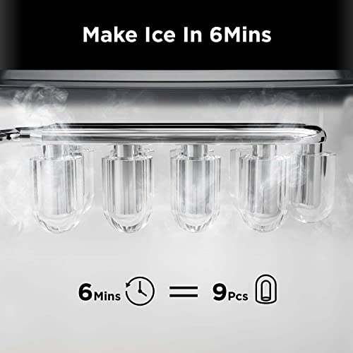 Countertop Ice Maker with 2L Capacity, 26lbs in 24Hrs, 2 Sizes Bullet Ice Q96880