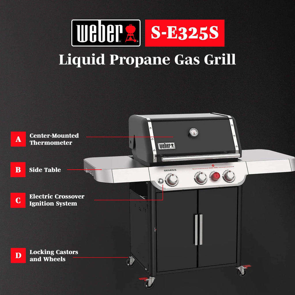 3-Burner Propane Gas Grill in Black N476430