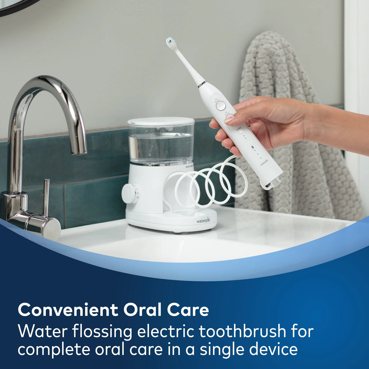 White Electric Toothbrush & Water Flosser Combo F769