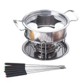 10-Piece Set Stainless Steel Chocolate Melting Pot Cheese Fondue Set W63644