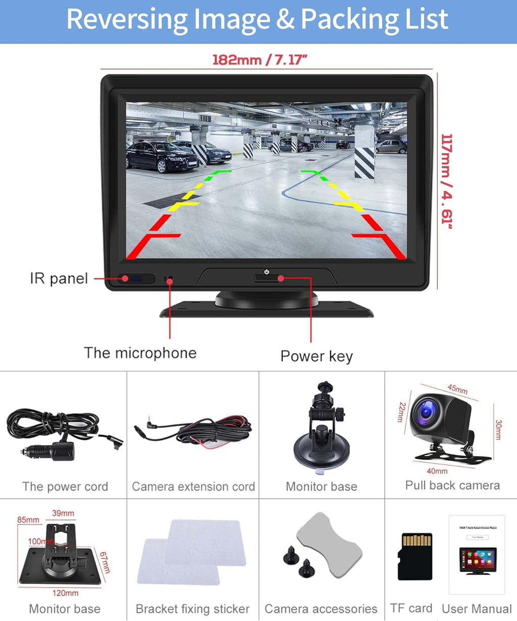 7" Bluetooth Car Stereo with Backup Camera J579932