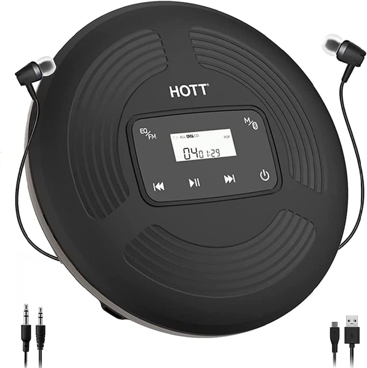Portable CD Player Rechargeable Bluetooth FM Transmitter E997219