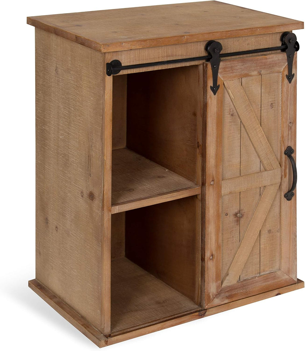 Wooden Freestanding Storage Cabinet with Sliding Barn Door V6026