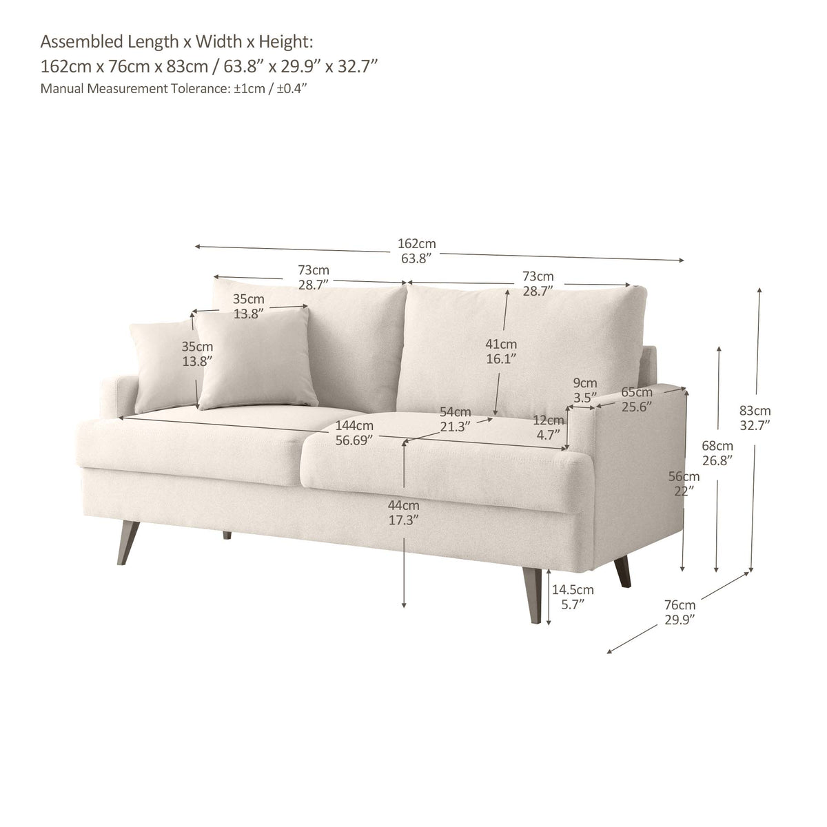 Beige Upholstered Futon Sofa Couch Loveseat U616373