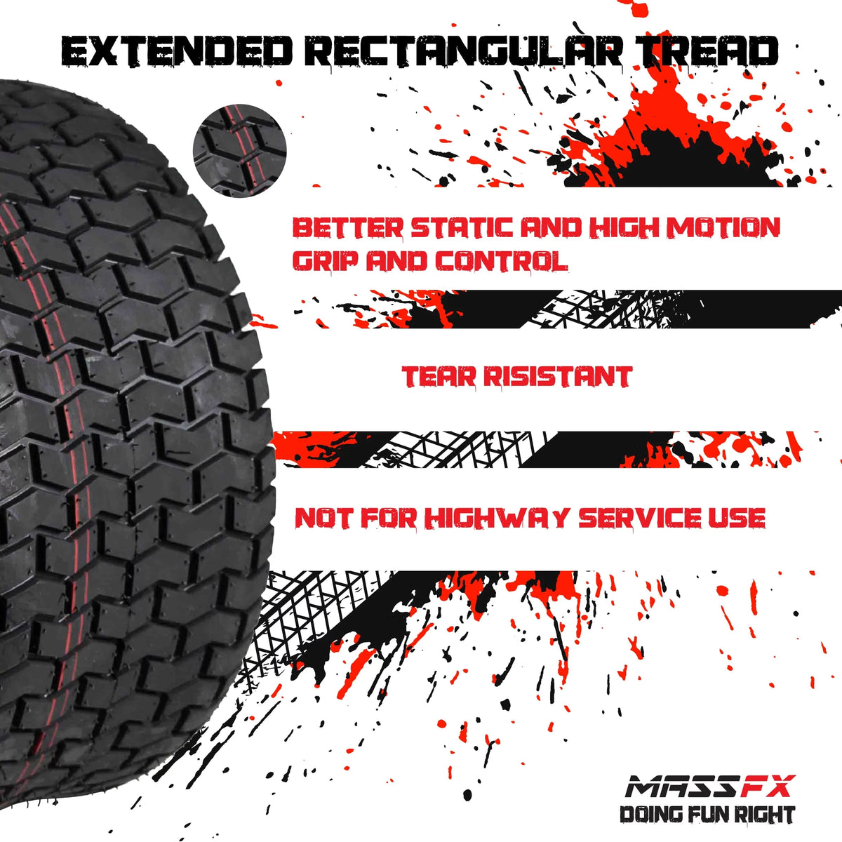 18x8.5-8 4 Ply Turf Tires 4 Pack P165