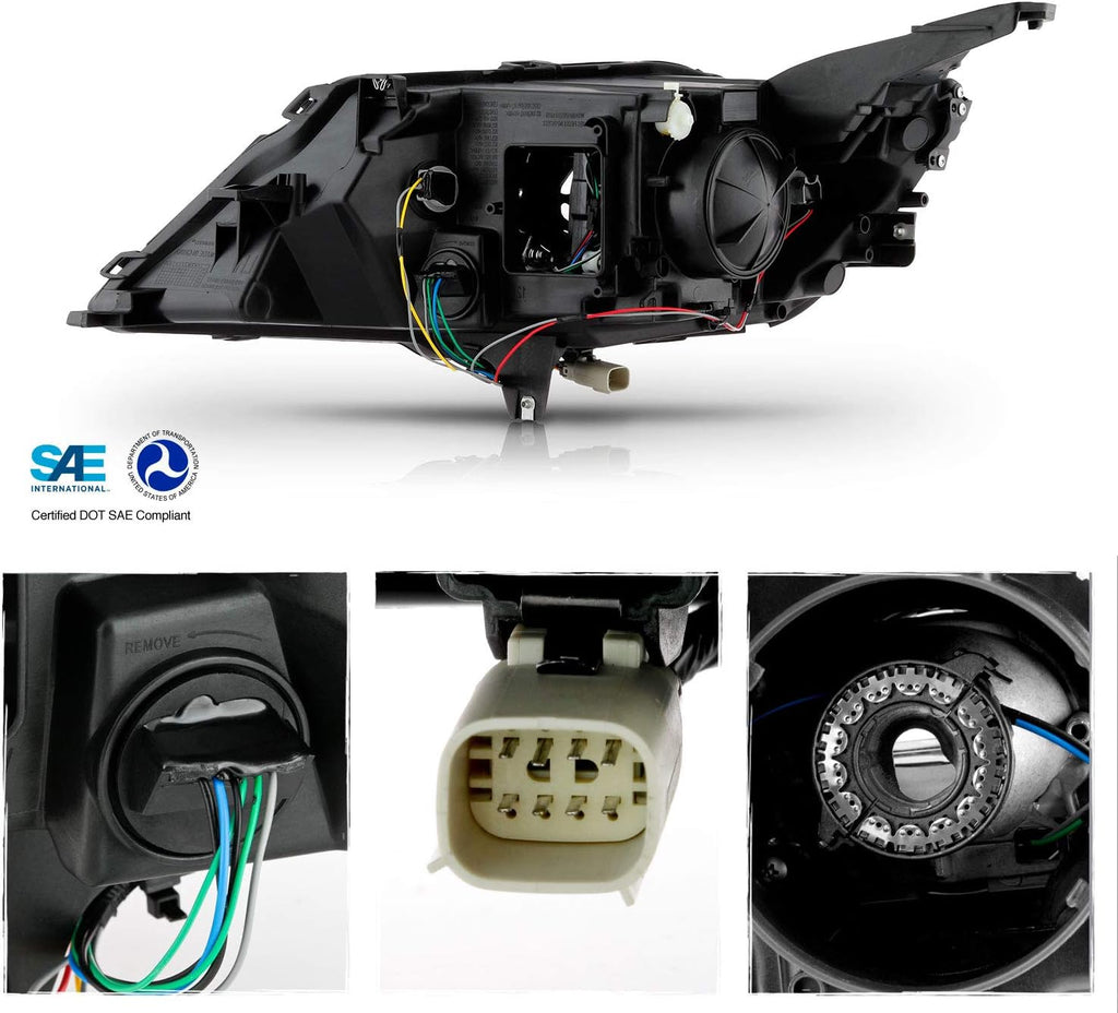 Projector Black Headlight Passenger Right J9909