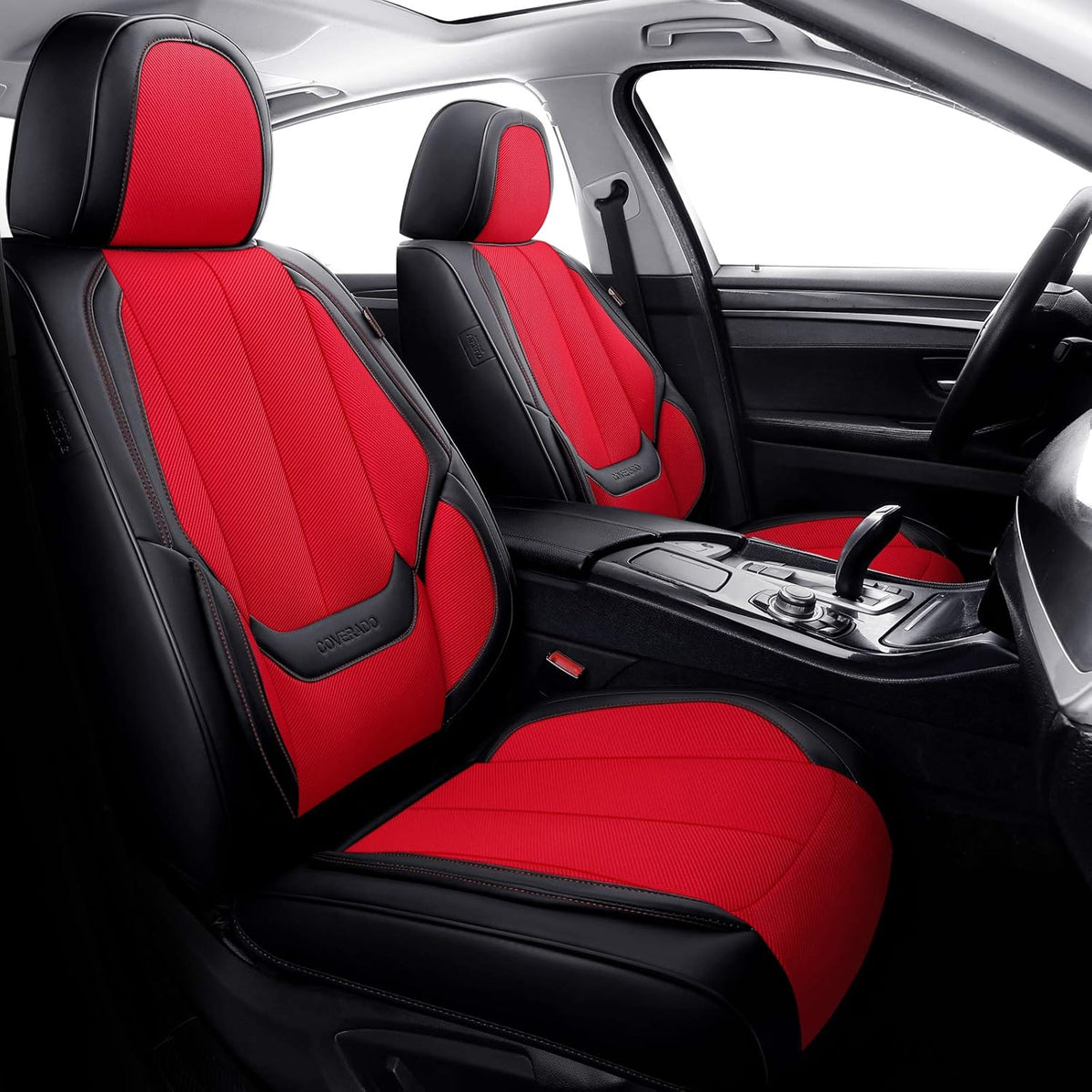 Red Leather Seat Covers Full Set C783