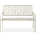 Indoor Outdoor Steel Garden Bench with Geometric Backrest X918