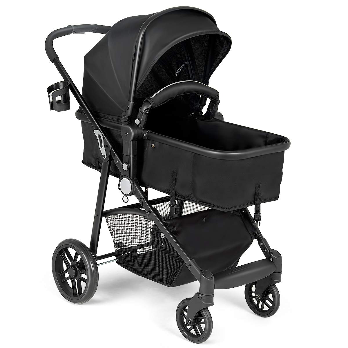 Black Convertible Baby Stroller with Foot Cover B1227