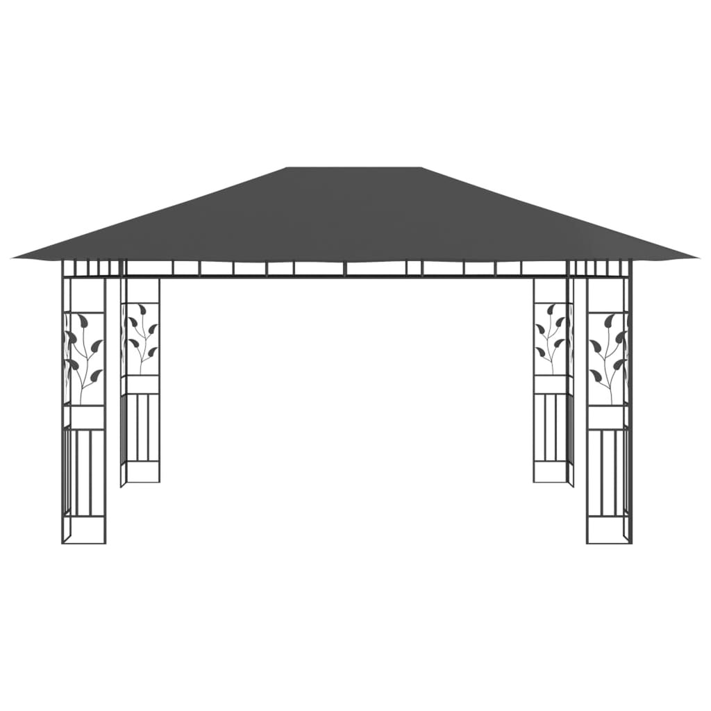 Gazebo with Mosquito Net 13.1'x9.8'x9' Anthracite V3573