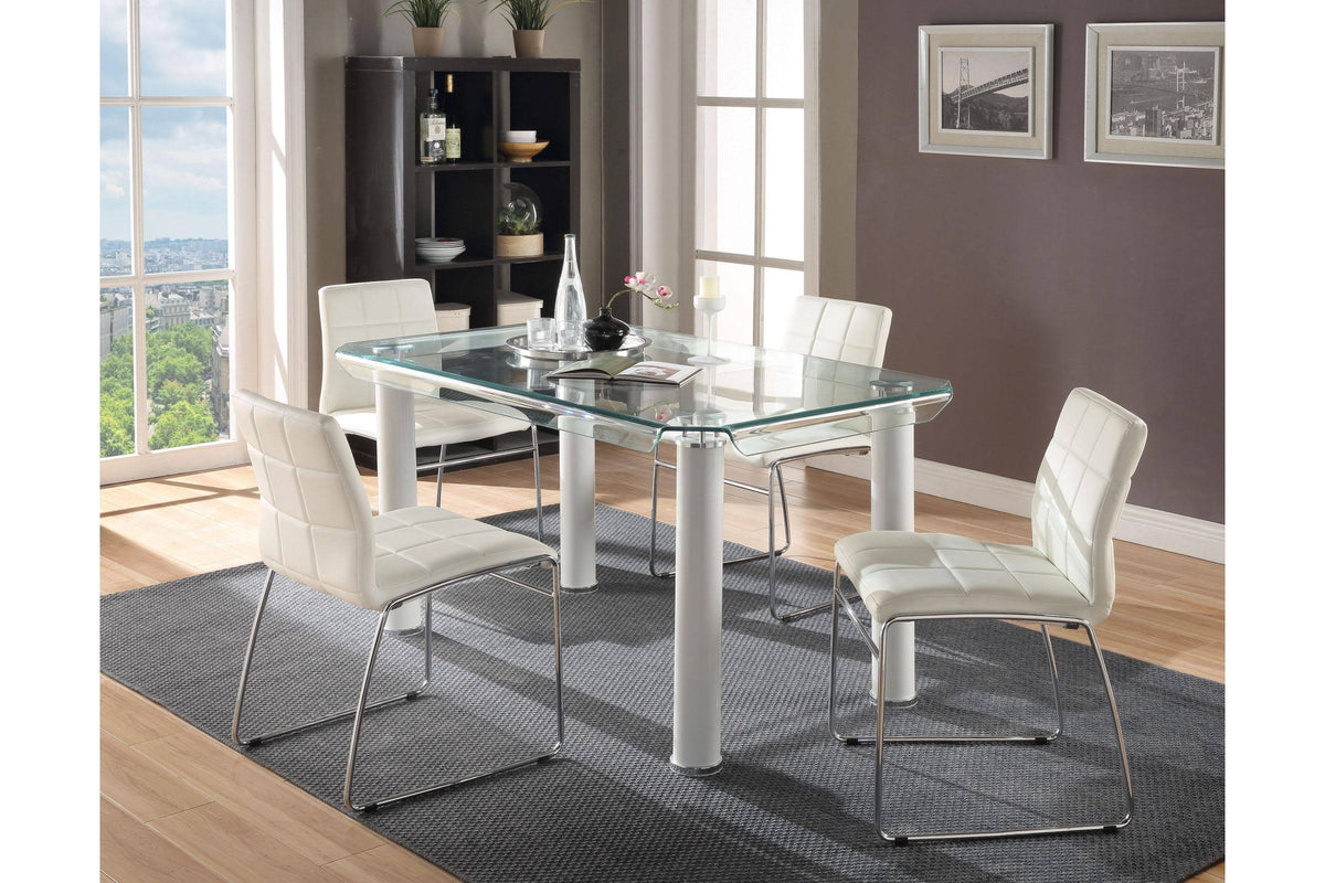 White PU Chrome Side Chair (Set of 2) U39120
