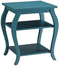 Square Wood End Table with Cabriole Legs in Teal Green M50327