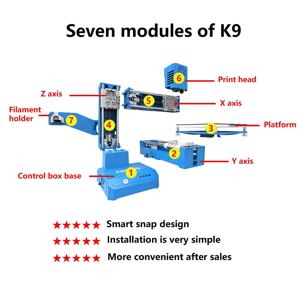 Mini 3D Printer 100x100x100mm Print Size J58119
