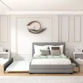Queen Size Upholstered Platform Bed with Trundle D8923