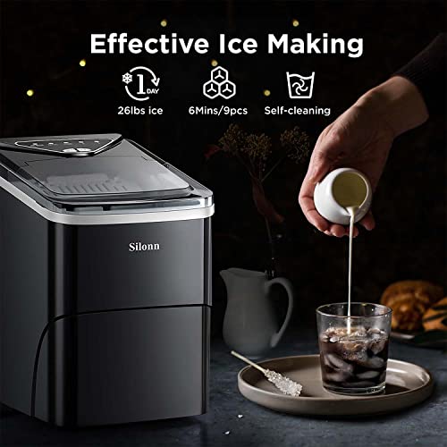 Countertop Ice Maker with 2L Capacity, 26lbs in 24Hrs, 2 Sizes Bullet Ice Q96880