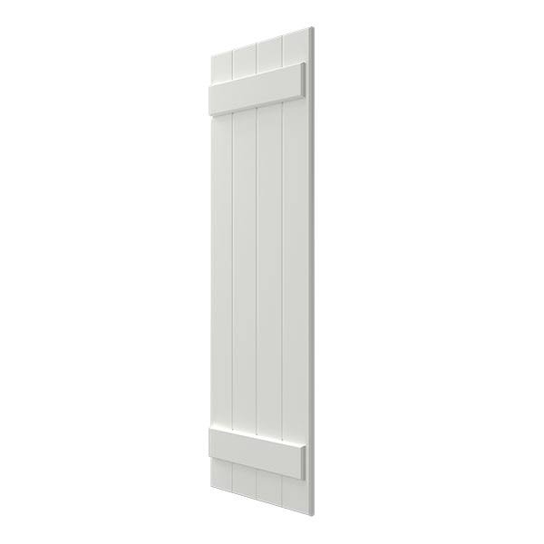 White Composite Board-n-Batten Shutters (Per Pair) G432106