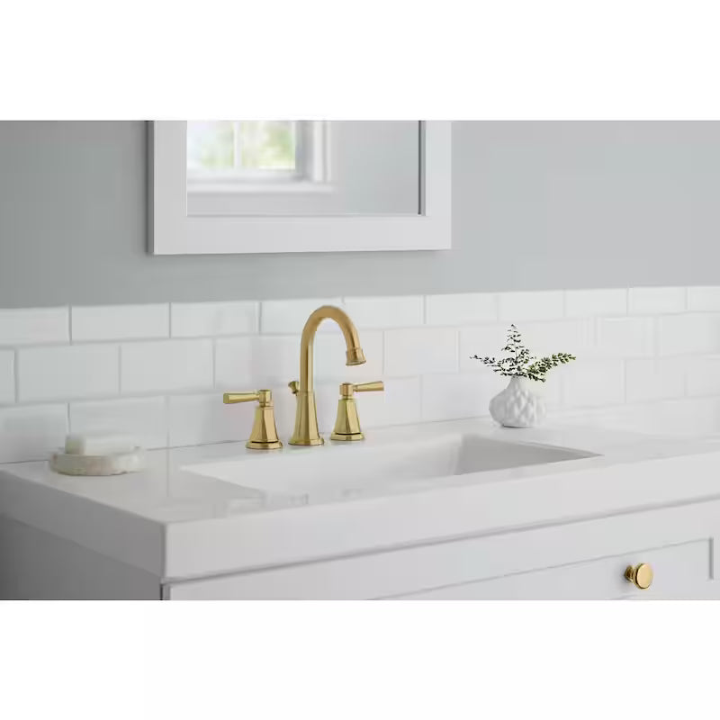 Matte Gold Double-Handle Bathroom Faucet Y720