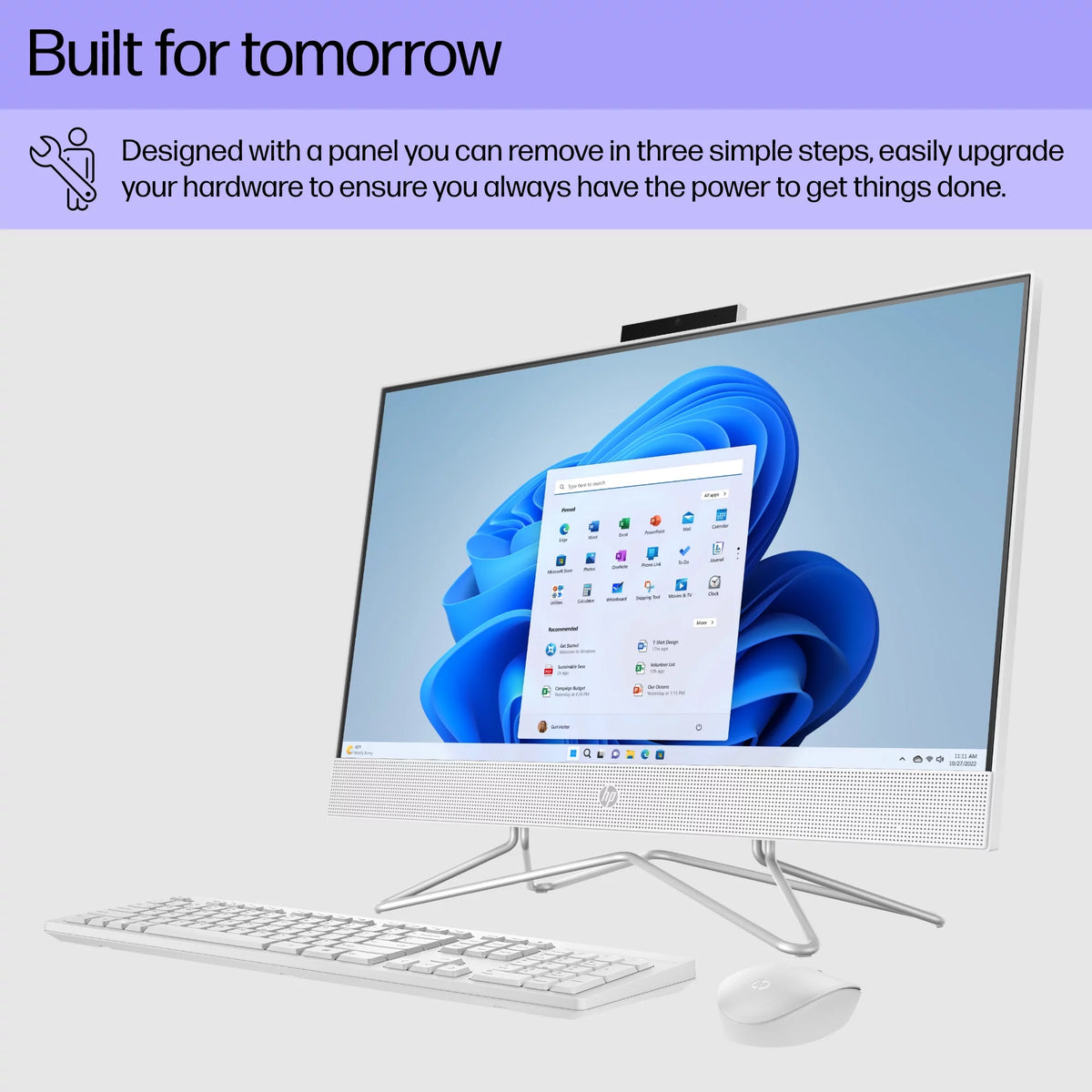 23.8" Touch FHD All-in-One PC, Intel Core i3-1115G4, 8GB SDRAM, 256GB SSD, Snow White, Windows 11 Home J75211