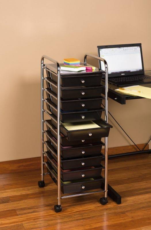 10 Drawer Organizer Cart Black H166013
