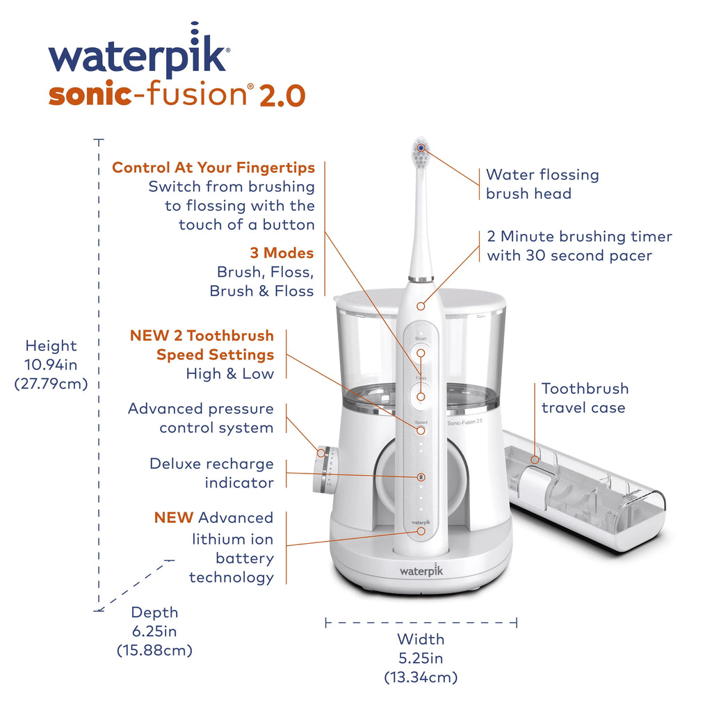 White Electric Toothbrush & Water Flosser Combo F769
