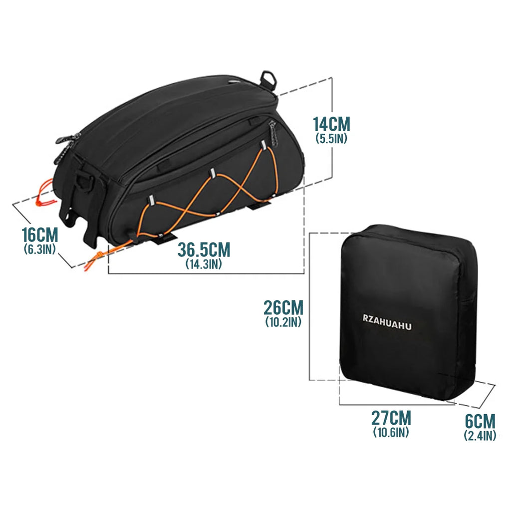3-in-1 Waterproof Rear Seat Bike Trunk Bag with 2 Side Hanging Bags S11555