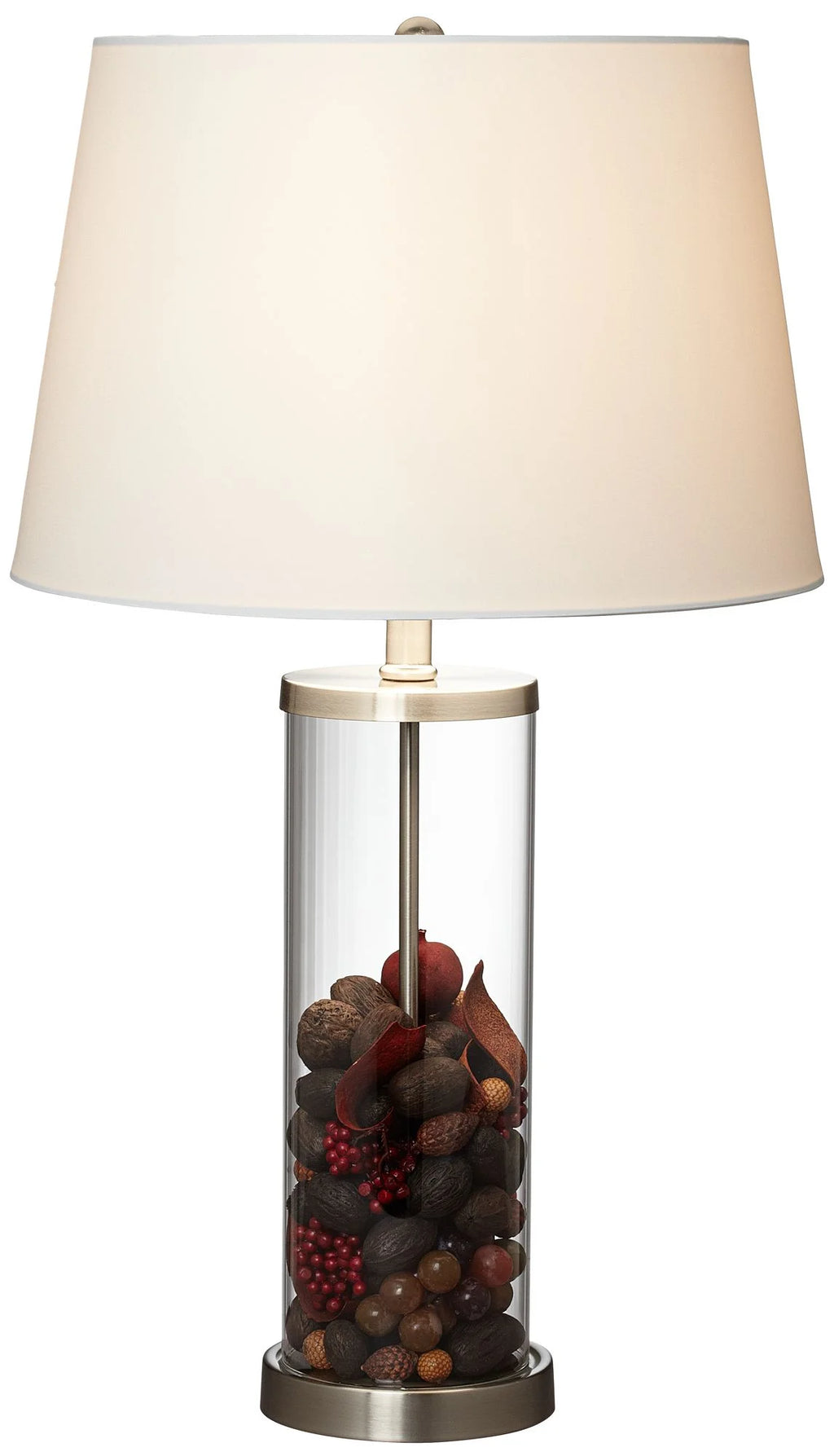 Set of 2 Clear Glass Fillable Steel Table Lamps G717904