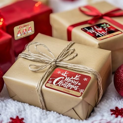 80 Count Foil Christmas Tag Stickers M725