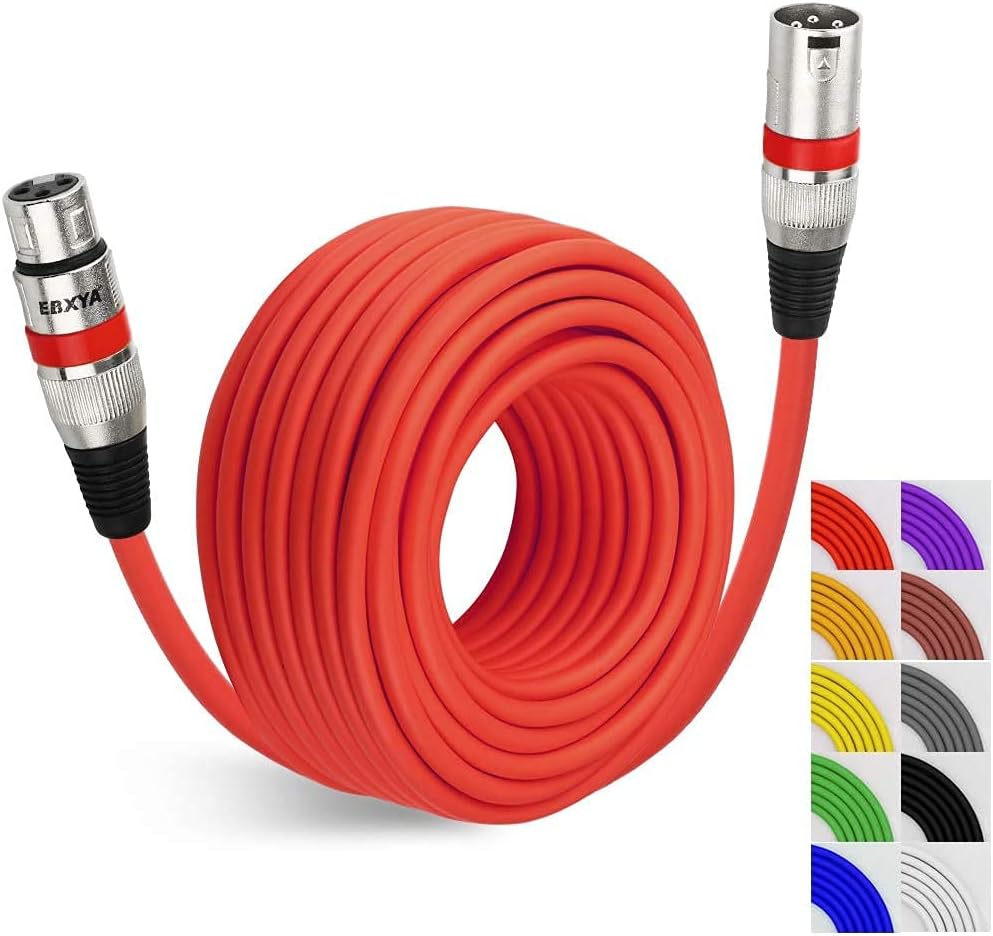 Black Pack of 2 XLR Microphone Cable 50 Ft H8956