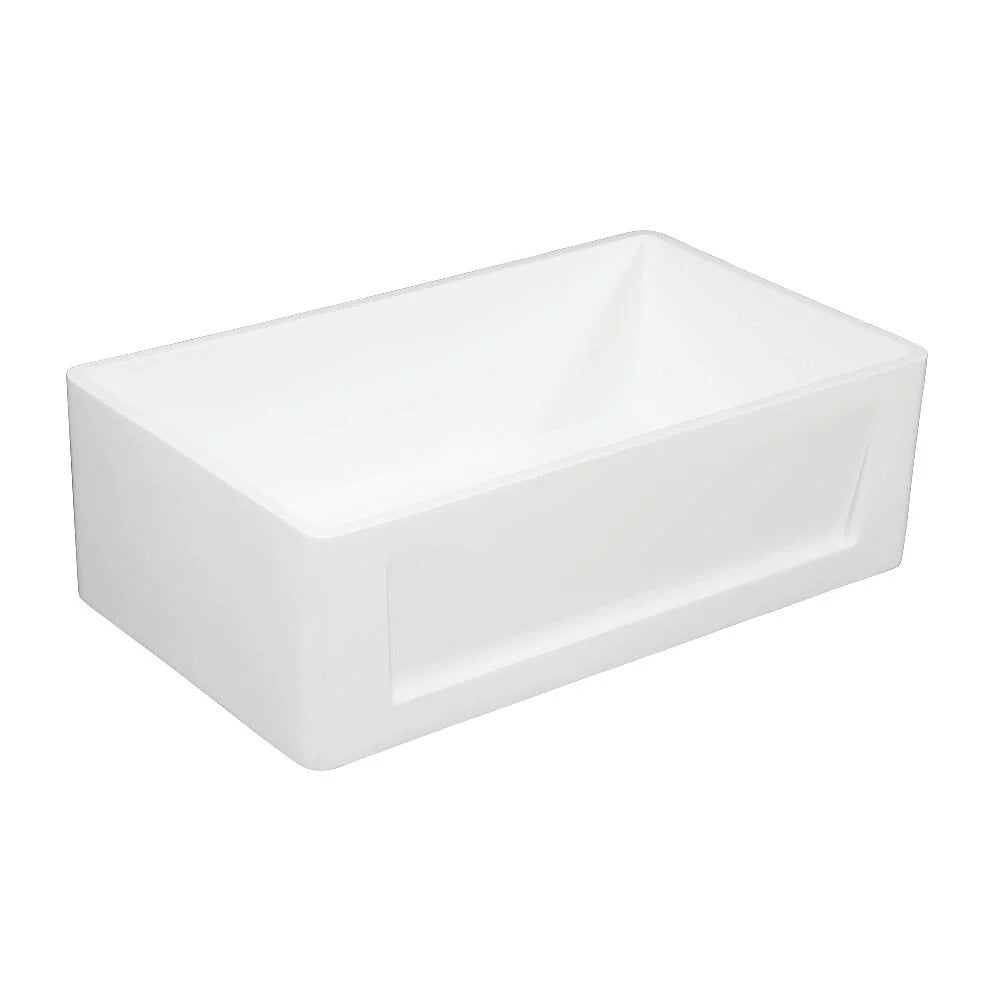36 In. Apron Front Farmhouse Single Bowl Kitchen Sink, Matte White E450576
