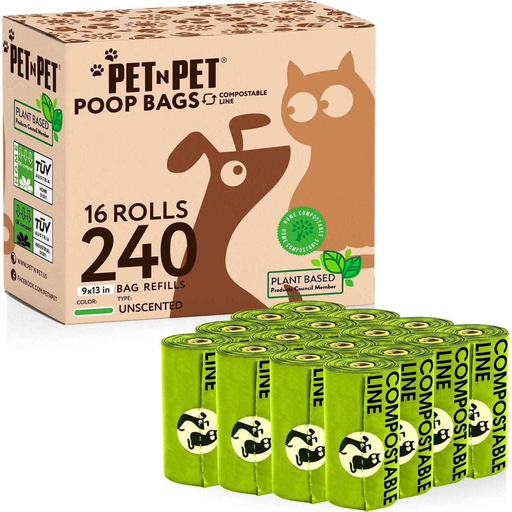 240 Count Compostable Unscented Dog Poop Bags X4957