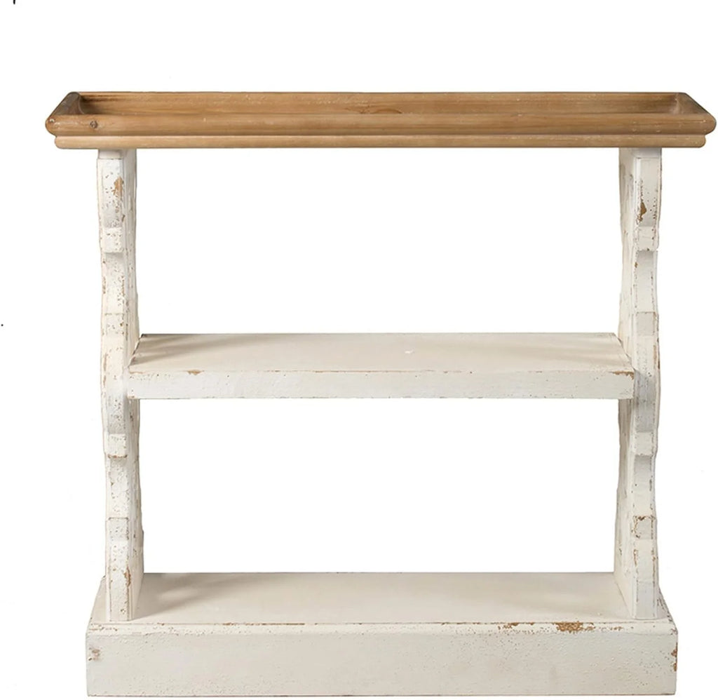 35 Inch 3 Tier Fir Wood Console Table I207461