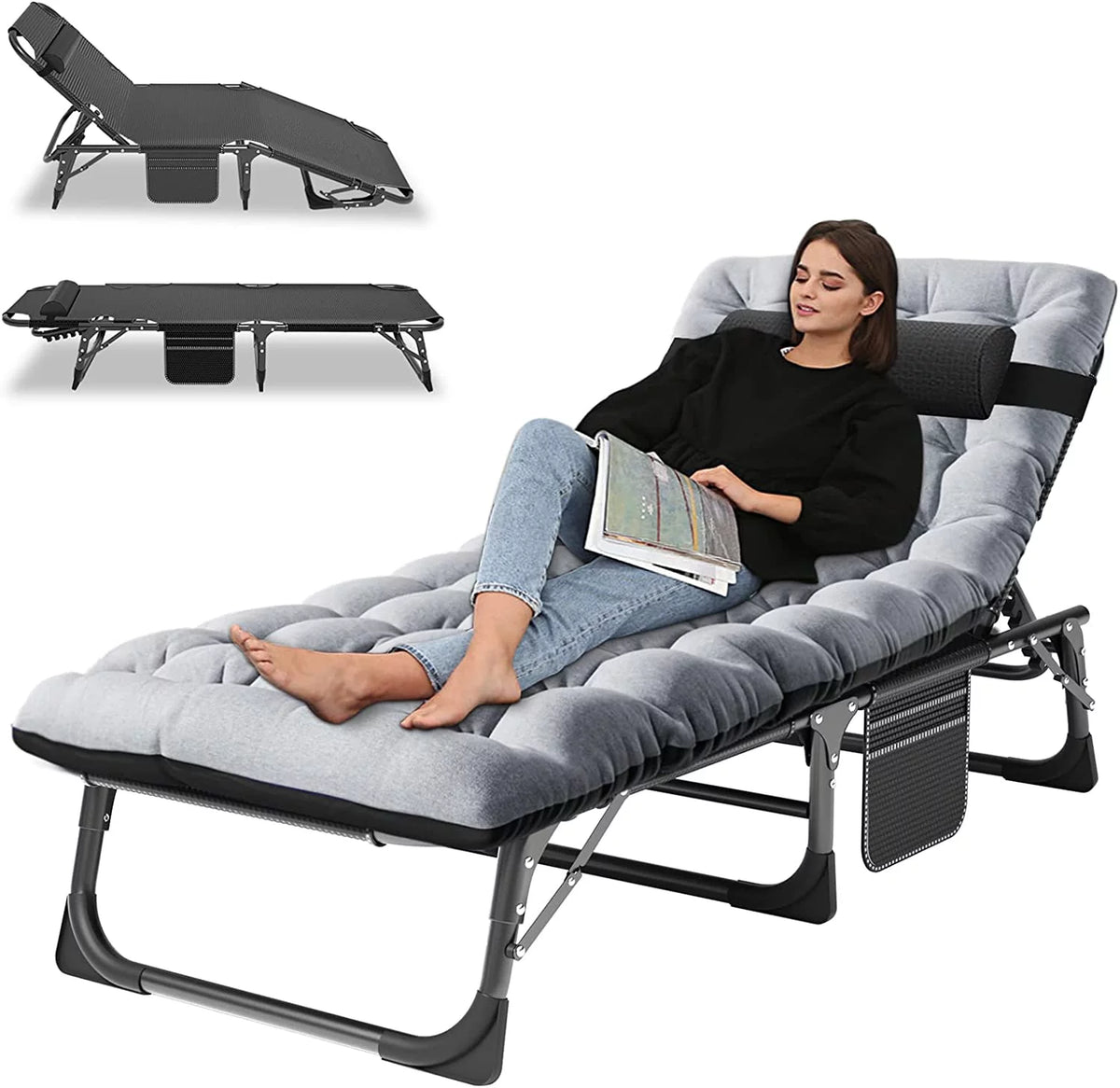 5-Position Adjustable Folding Lounge Chair S857444